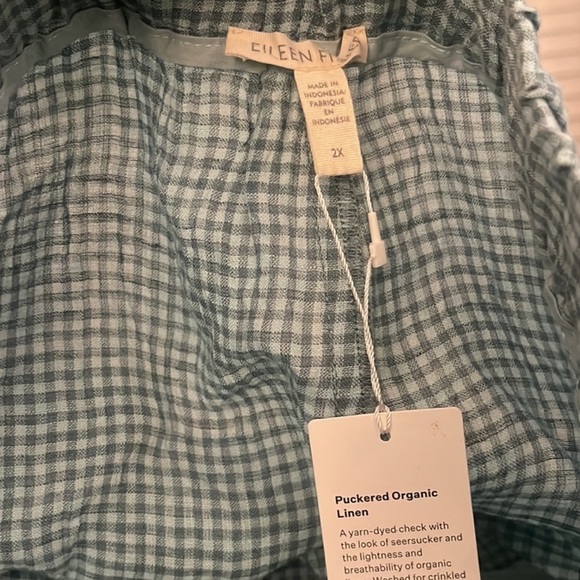Eileen Fisher Puckered Organic Linen Mid-Thigh Bermuda Shorts NWT 2X - Picture 11 of 11